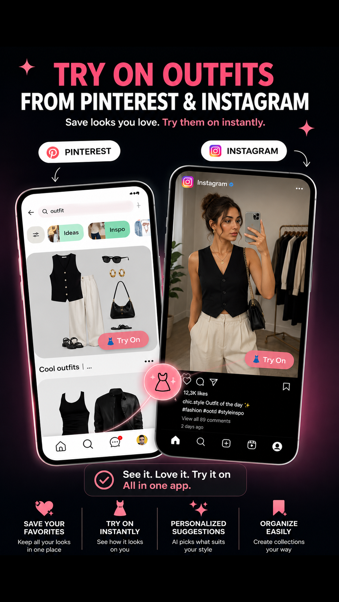 EMA AI — Try on outfits from Pinterest and Instagram